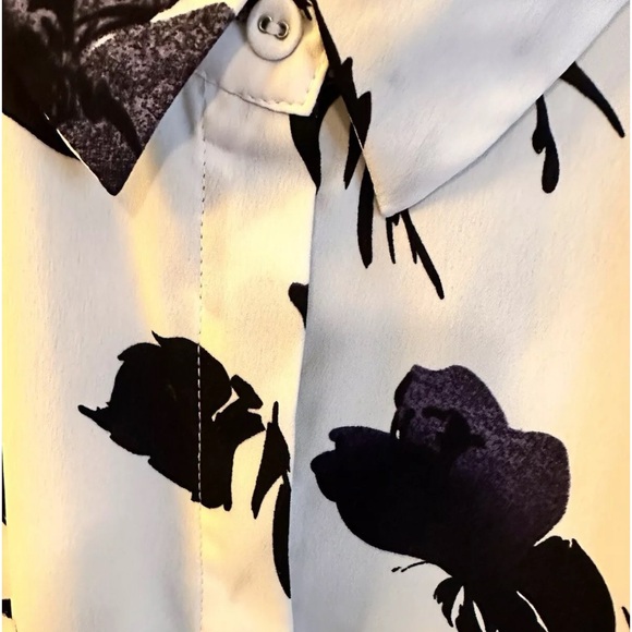 SIMPLY VERA WANG 3/4 Sleeve Black Purple White Floral Top Sz XL EUC - Picture 5 of 12